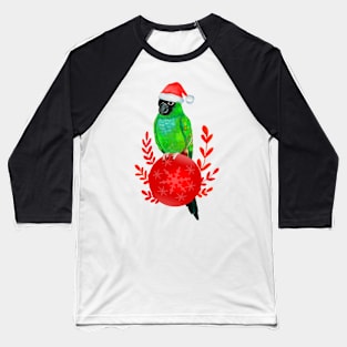 Santa Hat Christmas Budgerigar for Bird Lover Baseball T-Shirt